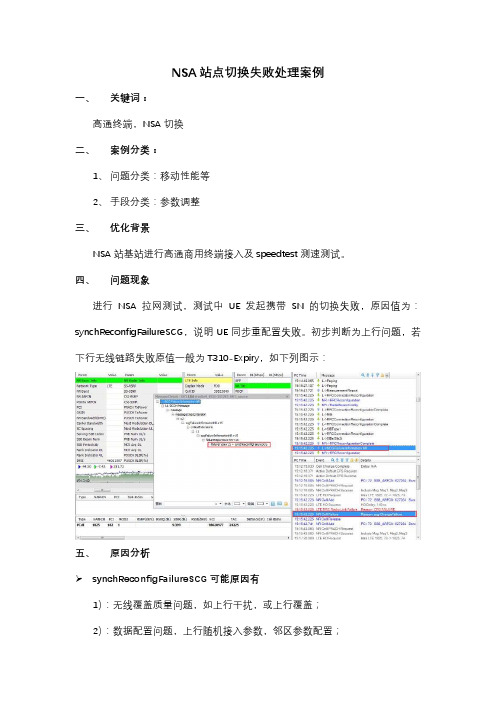 NSA站点切换失败处理案例