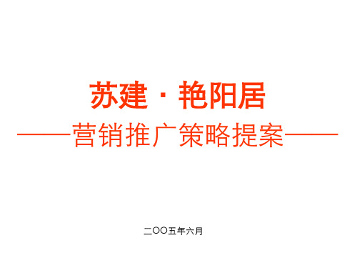 05南京市苏建艳阳居营销推广策略提案