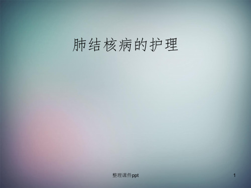 《肺结核病的护理》PPT课件