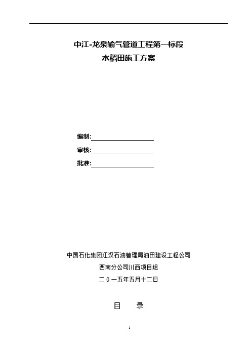 6-20水稻田施工方案(可编辑修改word版)