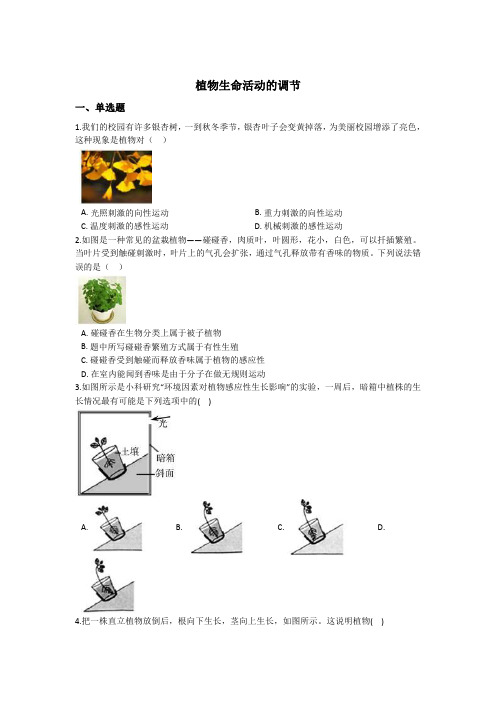 植物生命活动的调节 同步练习(含解析)