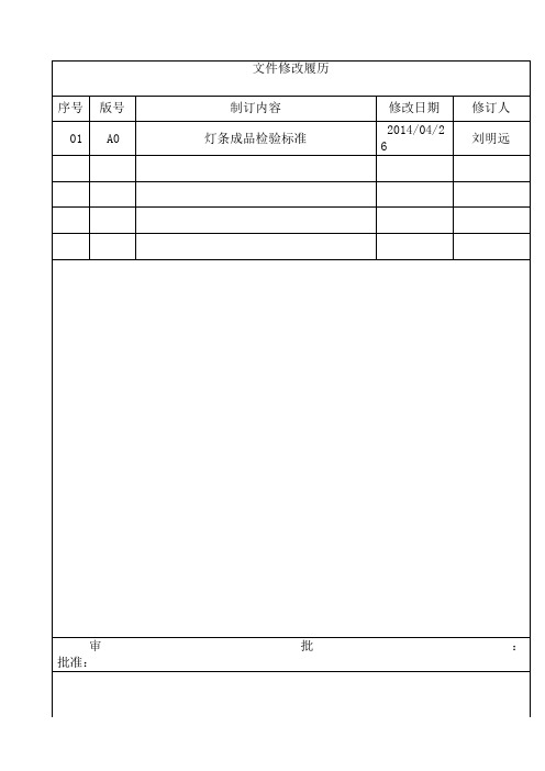 LED灯条成品检验标准 