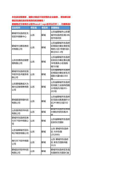 2020新版山东省聊城软件工商企业公司名录名单黄页联系方式大全50家