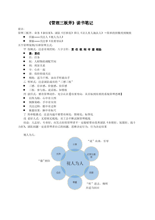 《管理三板斧》课程笔记