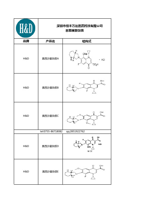 莫西沙星杂质结构式