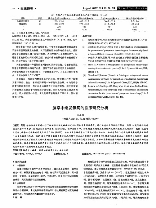 脑卒中继发癫痫的临床研究分析