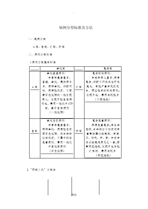 病例分型标准及方法