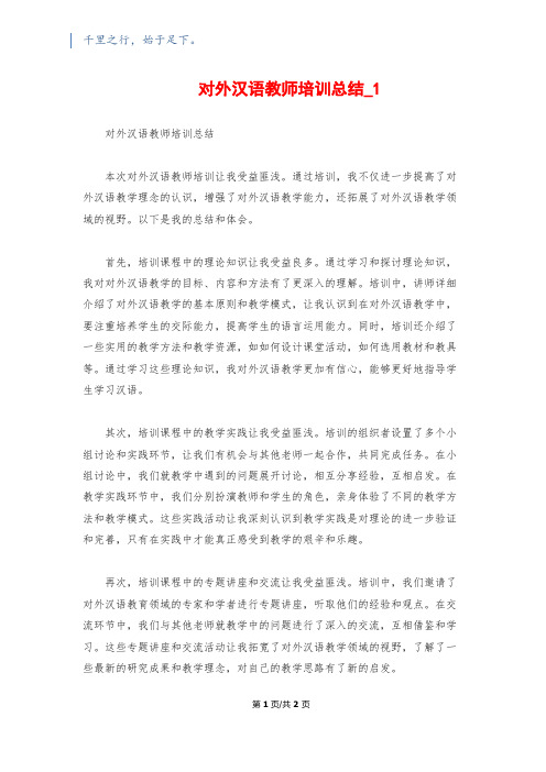 对外汉语教师培训总结_11200字