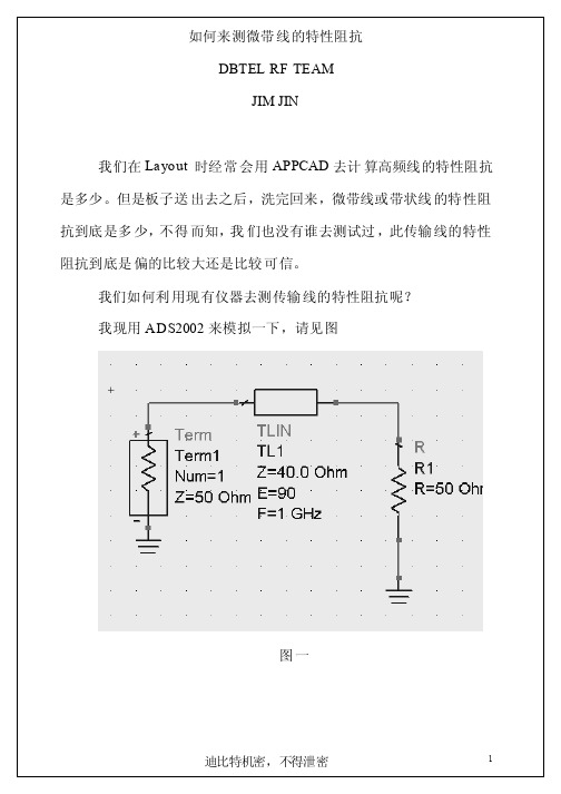 如何来测微带线的特性阻抗