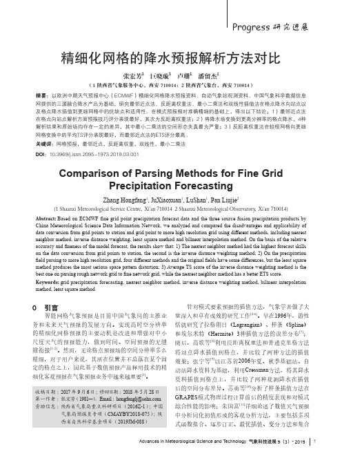 精细化网格的降水预报解析方法对比