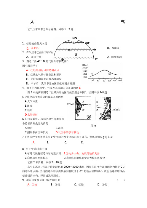 2011年高考地理专题冲刺:大气