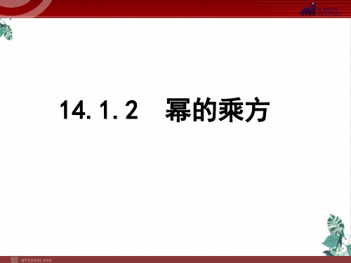 人教版数学幂的乘方ppt