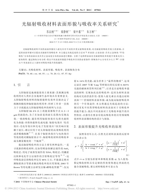 光辐射吸收材料表面形貌与吸收率关系研究_苏法刚