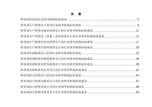 公司财务部会计岗位业绩考核标准表(doc 57页)