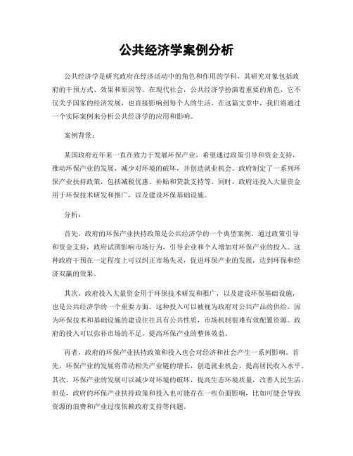 公共经济学案例分析