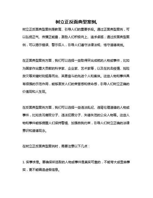 树立正反面典型案例,