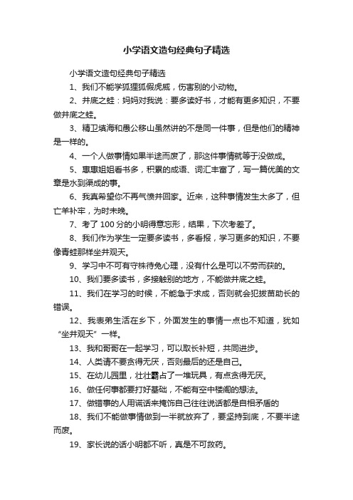 小学语文造句经典句子精选