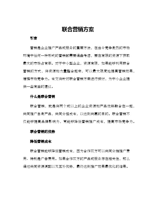 联合营销方案