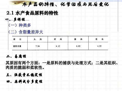 水产品原料的化学组成