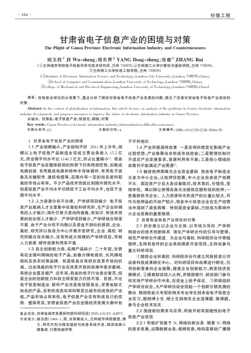 甘肃省电子信息产业的困境与对策