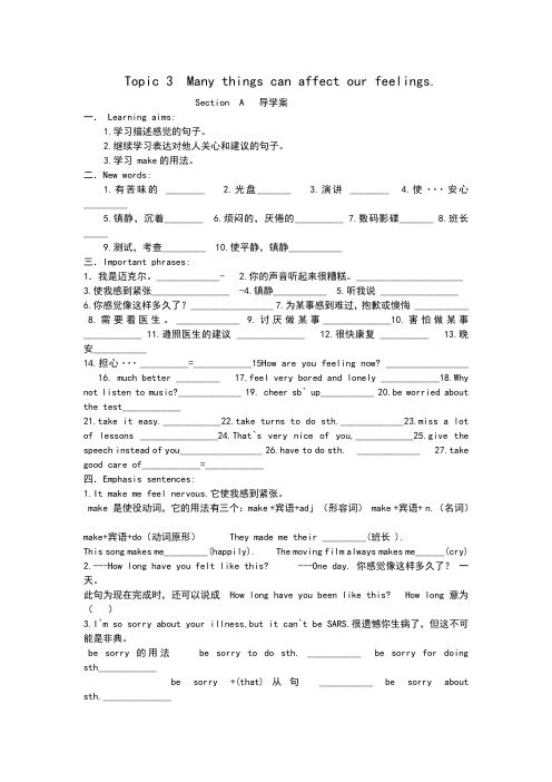 八年级英语Unit 5 Topic 3 SectionA 导学案