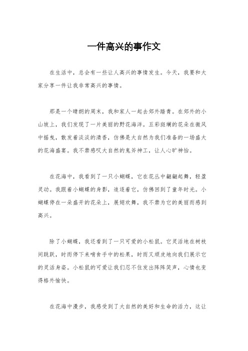 一件高兴的事作文