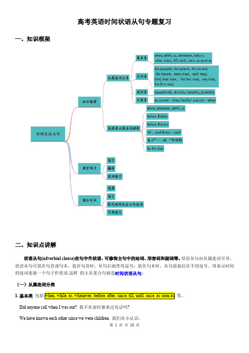 高考英语时间状语从句专题复习