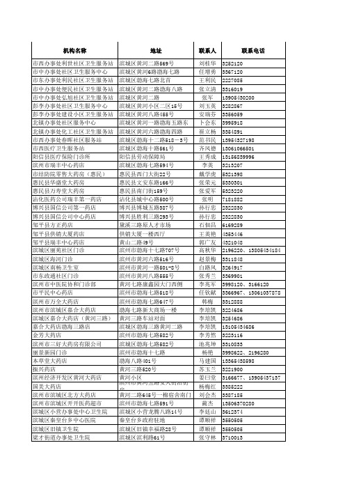 滨州医疗机构