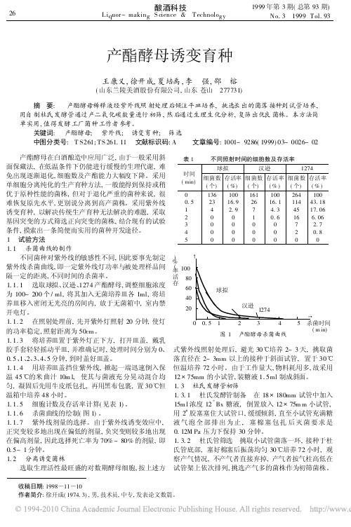 产酯酵母诱变育种