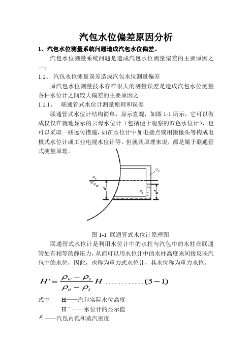 汽包水位偏差原因分析