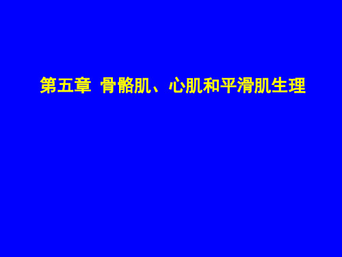 第五章 骨骼肌、心肌和平滑肌生理.