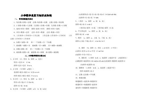 (完整版)小学数学知识点归纳汇总