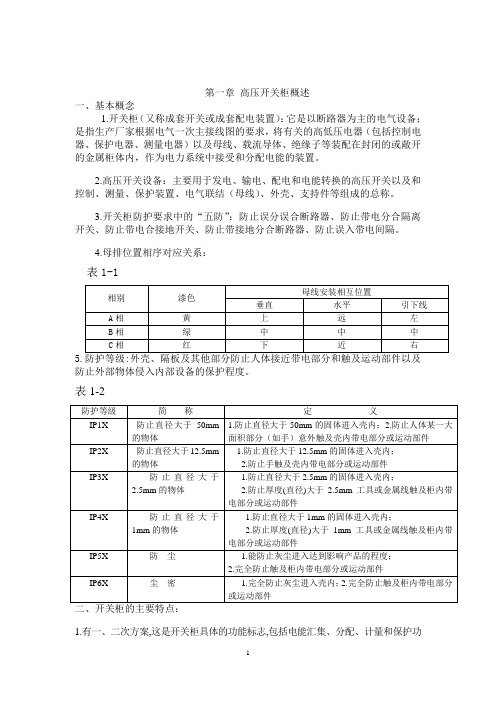 高压开关柜基本知识