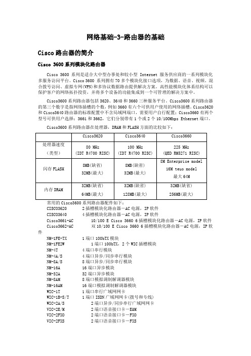 网络基础-3-路由器的基础