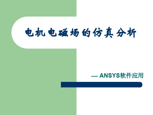 电机电磁场的仿真分析 共24页PPT资料