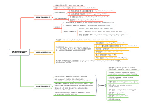 1.3-名词的单复数：英语语法思维导图(初中-大学)