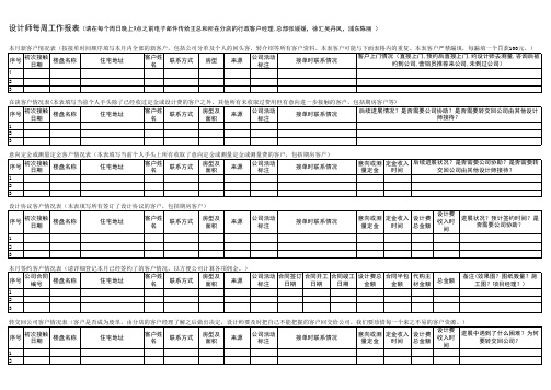 设计师每周工作报表