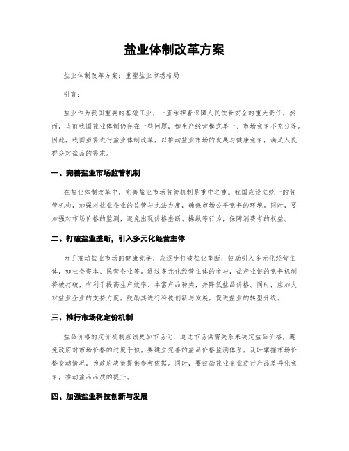 盐业体制改革方案