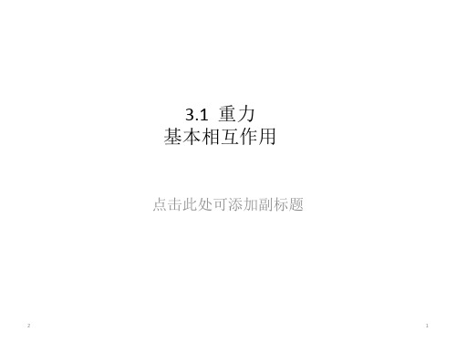 人教版高中物理必修1第三章  3.1重力    基本相互作用  (26张PPT)