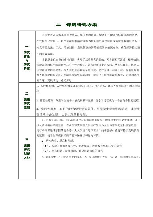 辽源市西安区节能减排的研究与探索实验课题研究方案