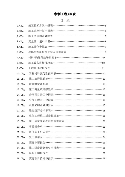 水利工程CB表