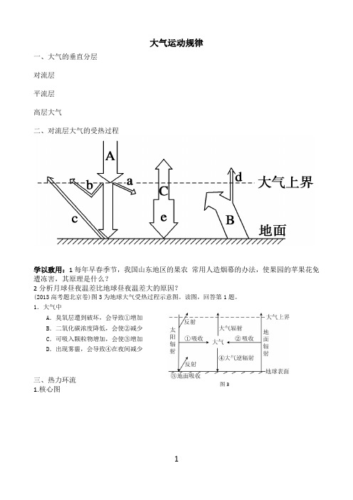 高中地理-大气运动规律