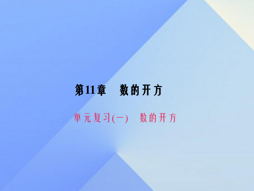 八年级数学上册 11 数的开方单元复习(一)数的开方习题课件 (新版)华东师大版