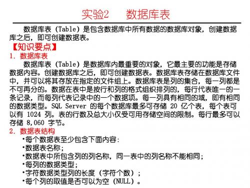 SQL Server2000实验指导NEW实验2表