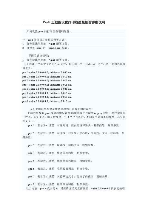 ProE工程图设置打印线型粗细的详细说明