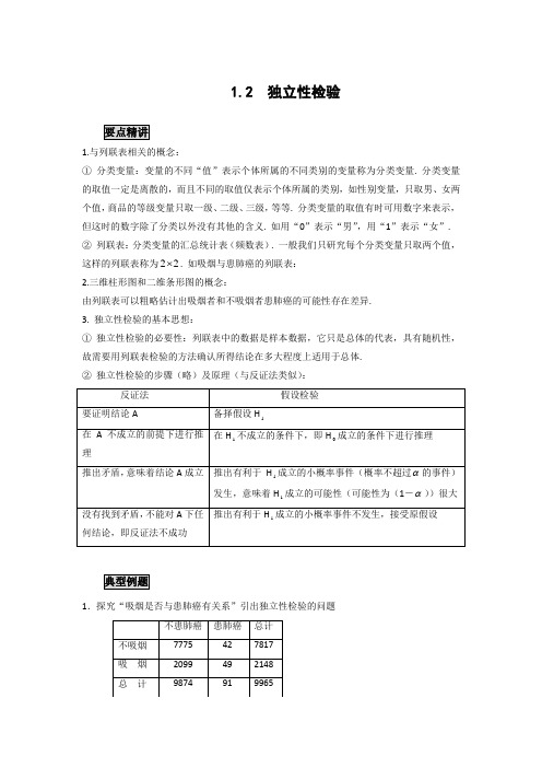 高中数学知识点精讲精析 独立性检验 (4)