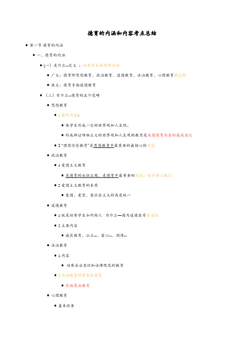 德育的内涵和内容考点总结