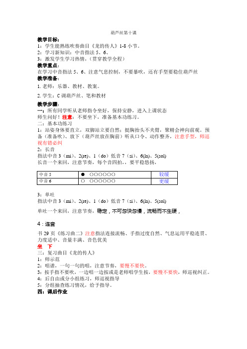 10初级葫芦丝第十课