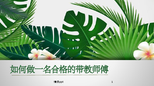 如何做一名合格的带教师傅