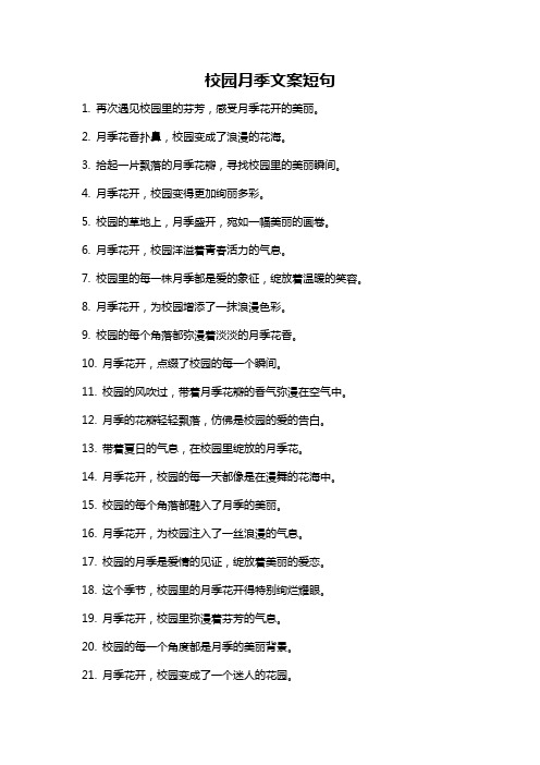校园月季文案短句